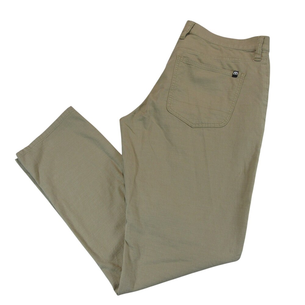Travis‎ Mathew Mens Golf Pants 32 x 34 Khaki Tan Stretch Cotton 5 Pocket Chino